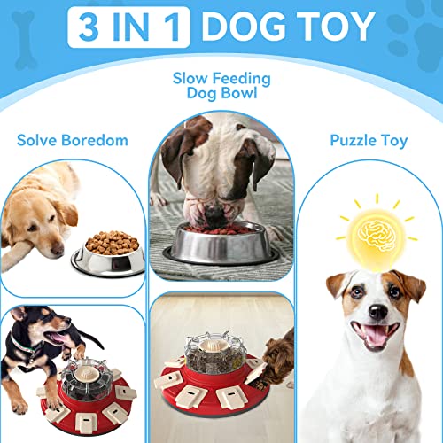 Monotre Dog Treat Puzzle Slow Feeder Toys, Dog Food Treat Dispenser/Slow Feeder/Interactive Enrichment Toys for Large/Medium/Small Dogs, Puppy Boredom Buster and Mentally Stimulating, Level 2 in 1 - Image 2
