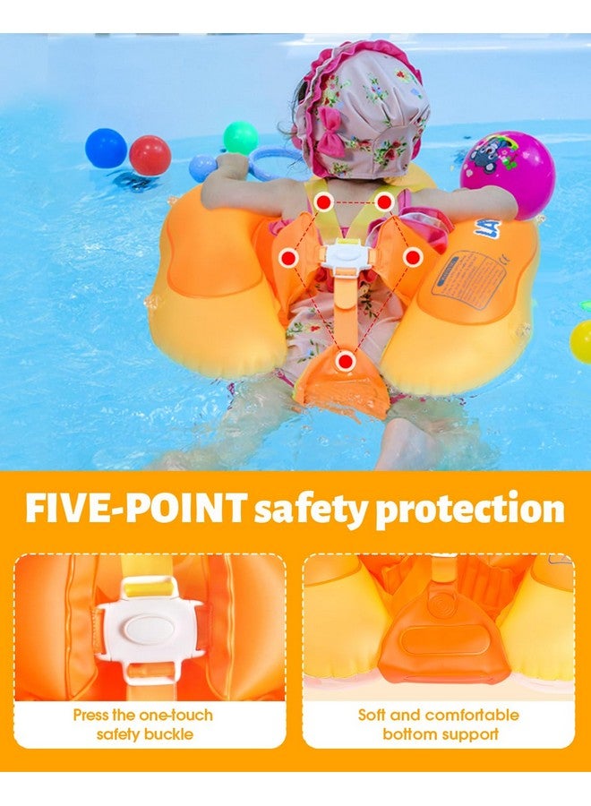 LAYCOL Baby Swimming Float Inflatable Baby Pool Float Ring Newest With Sun Protection Canopy Add Tail No Flip Over For Age Of 3 36 Months (Orange L) - Image 4