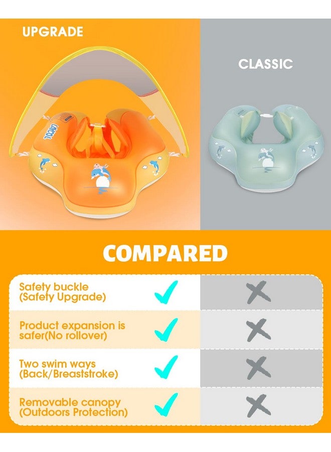 LAYCOL Baby Swimming Float Inflatable Baby Pool Float Ring Newest With Sun Protection Canopy Add Tail No Flip Over For Age Of 3 36 Months (Orange L) - Image 3