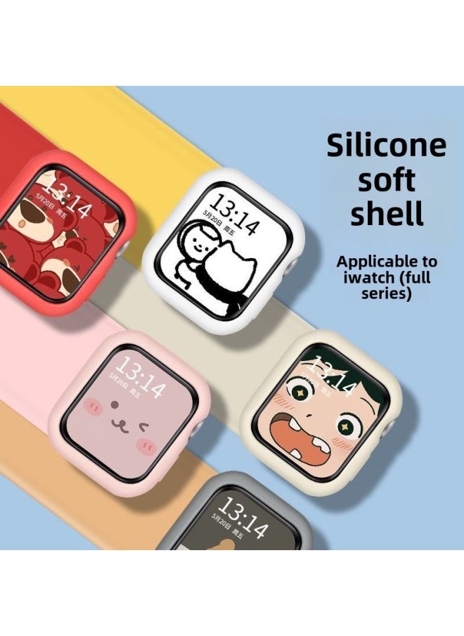 Iwatch Silicone Soft Shell Candy Color Protective Case Watch For Apple S10/8/7/seultra-Color:Orange-Dimensions:Apple Iwatch S6/s5/s4/se (40mm)