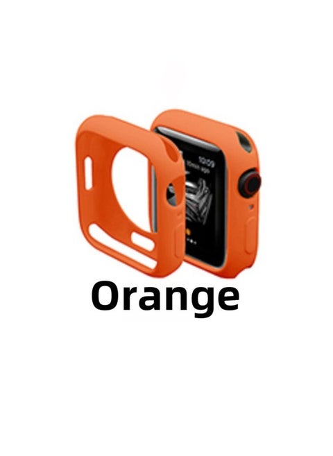 Iwatch Silicone Soft Shell Candy Color Protective Case Watch For Apple S10/8/7/seultra-Color:Orange-Dimensions:Apple Iwatch S6/s5/s4/se (40mm)