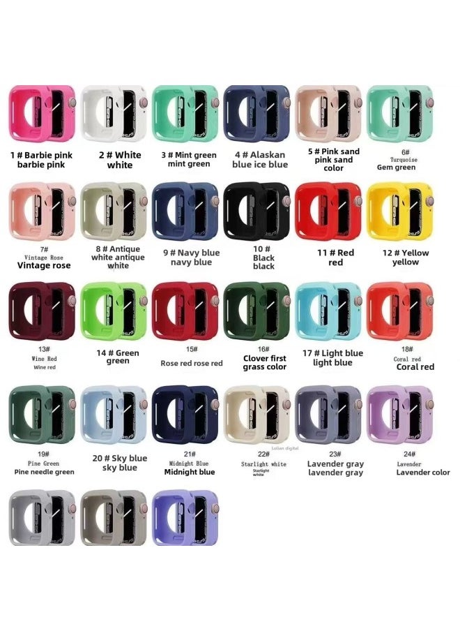 Iwatch Silicone Soft Shell Candy Color Protective Case Watch For Apple S10/8/7/seultra-Color:Orange-Dimensions:Apple Iwatch S6/s5/s4/se (40mm)