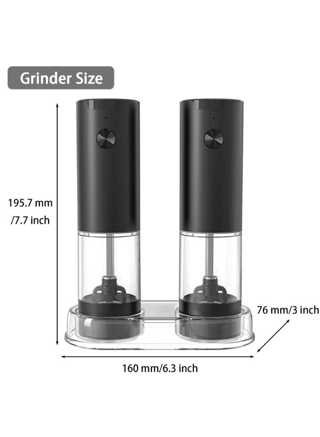Sinyin Electric Salt and Pepper Grinder Set of 2, Automatic Spice Mill with Adjustable Coarseness, Battery Operated Pepper Grinder, Stainless Steel Salt Mill for Kitchen, BBQ and Restaurant - Image 5