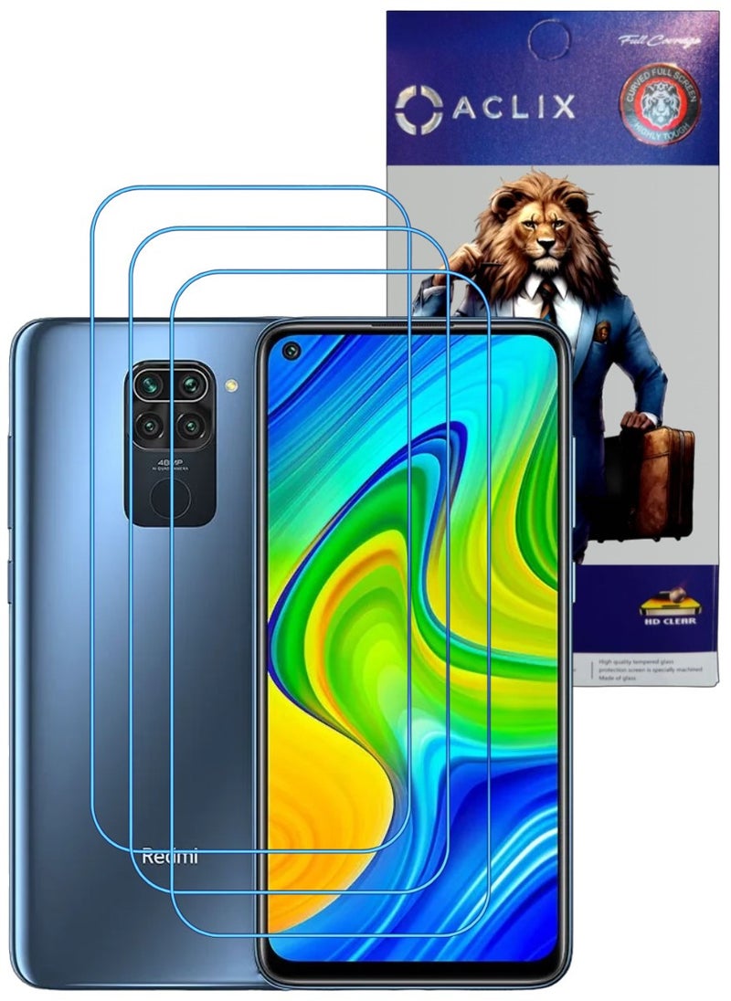 ACLIX 3 Pieces Antistatic ESD Dustproof Premium Quality High Definition Clear Tempered Glass Screen Protector Designed For Xiaomi Redmi Note 9 - Image 1