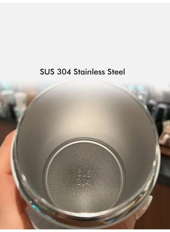 Happy Home Travel Coffee Mug with Lid, 450ml, Double Wall Vacuum Stainless Steel, Thermal Insulated Metal Cup for Hot and Cold Drinks (Light Brown) - Image 4