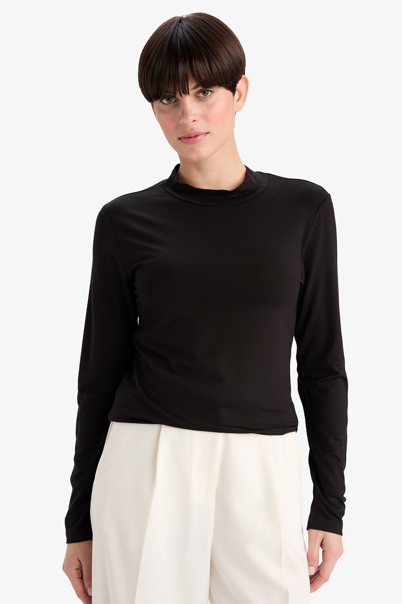 DeFacto Black Woman Body Long Sleeve Knitted Tops Casual - Image 3