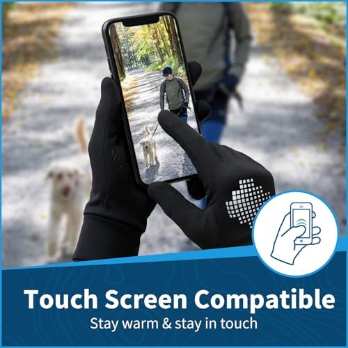 TrailHeads Lightweight Running Gloves for Men – Moisture Wicking & Touchscreen Gloves for Men with Anti-Slip Grip – Ideal for Cool Weather Workouts & Outdoor Activities Black/Reflective Small - Image 5