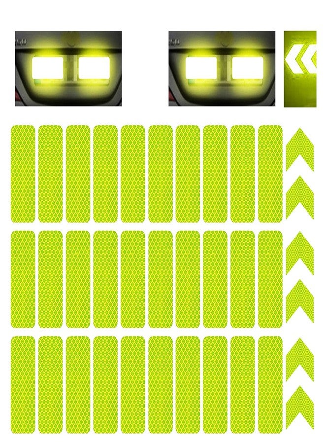 Allure Auto® (36 Pcs Neon) Reflective Decals Reflective Stickers Safety Warning Sticker Tapes Waterproofs High Intensity Night Visibility Adhesive Compatible with Kia Seltos - Image 1
