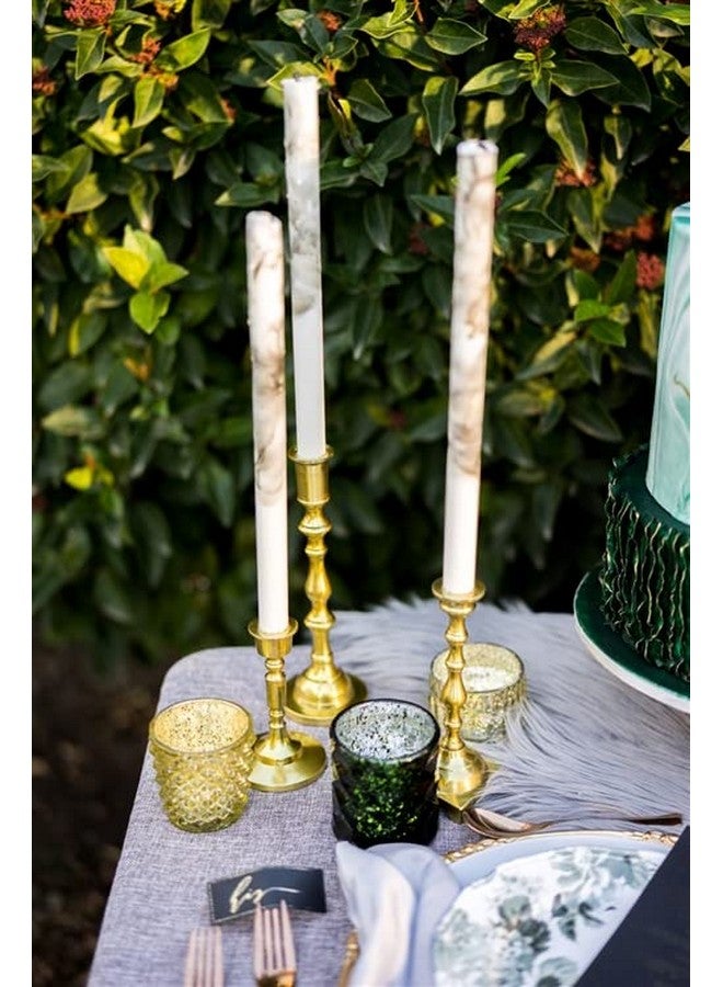 Koyal Wholesale Koyal Wholesale Gold Mixed Taper Holders, Set of 10, Mismatched Candlesticks Set, Bohemian Decorative  - Image 1