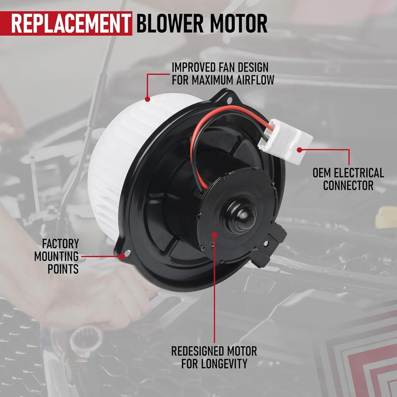 AA Ignition HVAC Heater Blower Motor with Fan Assembly by - Compatible with Cadillac, Lexus, Subaru & Toyota - CTS, SRX, STS, RX350, Legacy, Outback, Sienna - 19130001, 72223AJ01A, 87103-08090, 700228 - Image 4