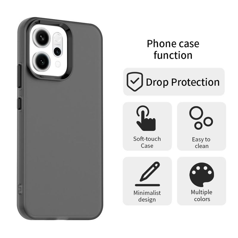 إيروريكس جراب هاتف OPPO Reno14 5G Global Candy PC Hybrid TPU مقاوم للصدمات (أسود) - Image 5