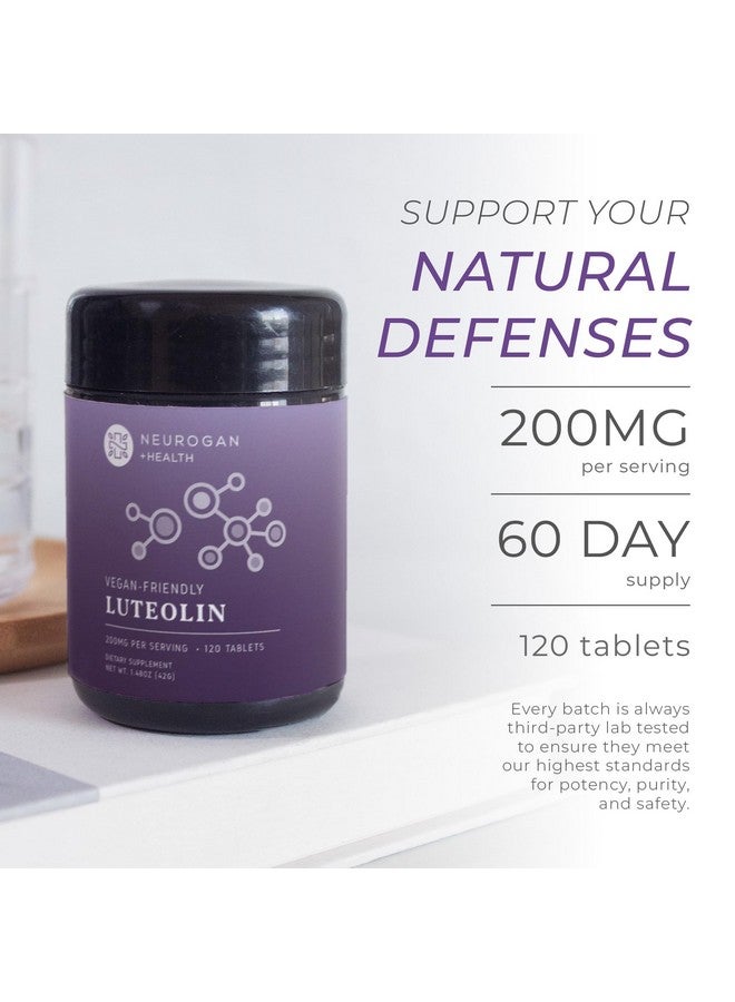 Neurogan Luteolin Tablets - 200 MG, 120 Ct - Natural Bioflavonoids Supplement for Cellular & Brain Health, Immune Support - Plant-Based Flavonoids, Polyphenols Supplements for Men & Women - Image 2