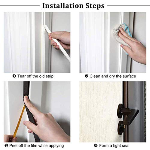 fowong Weather Stripping Door Seal, White V Shape Weather Stripping Seal Strip Foam for Door Frame Insulation Side, 1/2 Inch Wide X 19 Feet Long, Self-Adhesive Soundproofing Window Gap Sealing Strip - Image 5