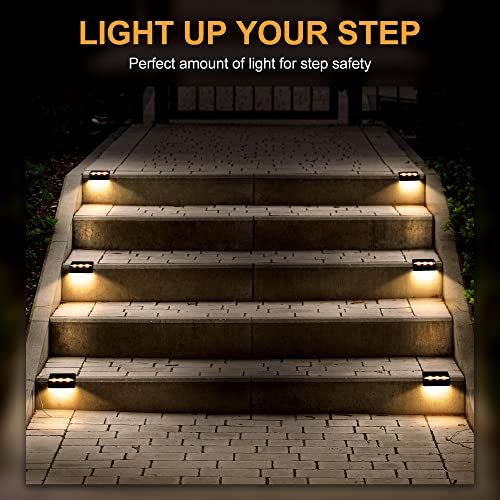 SOLPEX Solar Fence Lights, 6 LEDs Solar Lights Outdoor Waterproof Solar Powered for Deck, Stair, Front Porch, Balcony, Walkway, Garden, Yard, Patio, Pool Decor, IP65 Waterproof (16 Pack, Warm White) - Image 3