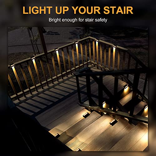 SOLPEX Solar Fence Lights, 6 LEDs Solar Lights Outdoor Waterproof Solar Powered for Deck, Stair, Front Porch, Balcony, Walkway, Garden, Yard, Patio, Pool Decor, IP65 Waterproof (16 Pack, Warm White) - Image 5