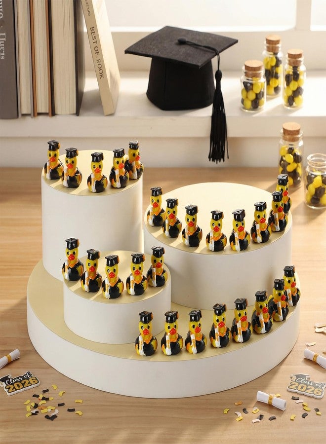 Vicenpal 100 Pcs Mini Graduation Ducks 2026 0.6 x 0.8 Inch Resin Grad Ducks Bulk Tiny Grad Duck Figures with Graduation Cap Yellow Duckies Figurine for Reward Prize Gift Party Supplies(Yellow) - Image 4