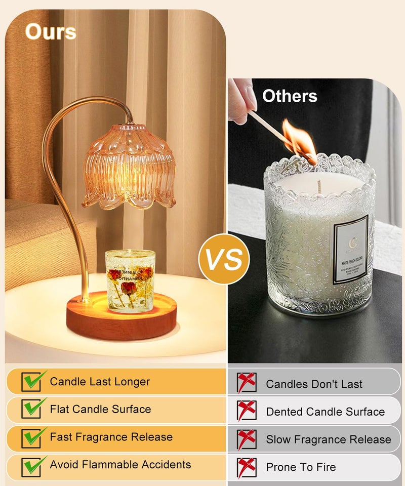 AIKAMI Candle Warmer Lamp Dimmable with Timer- Mothers's Day Gifts for Mom, Fragrance Flower Candle Lamp with 2 *50W Bulbs, Wax Melter Warmer Lamps for Jar Candle, Christmas Halloween House Warming Gifts - Image 5