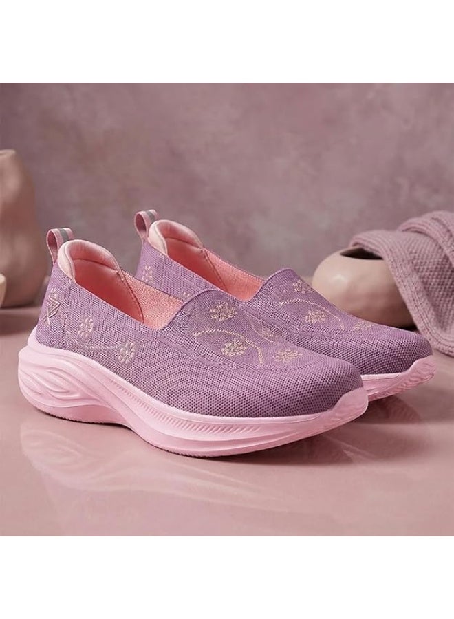 Liberty LEAP7X GLOWSTAR-E Walking Shoes for Women – Purple Slip On Shoes – Memory Foam Insole – Lightweight & Fashionable - Image 3