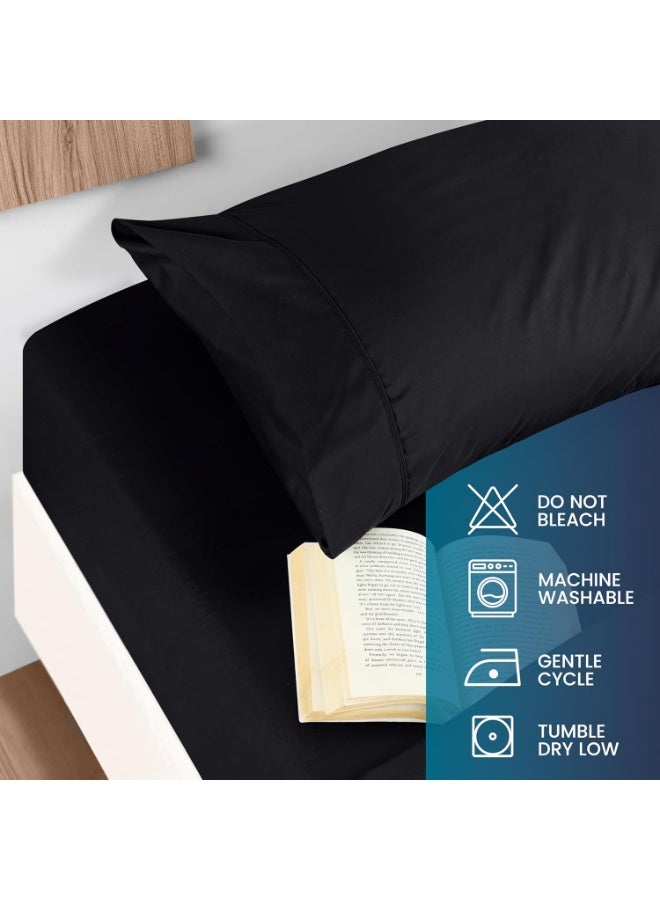 Utopia Bedding Queen Sheet Set - Brushed Microfiber - Soft Bed Sheets for Queen Size Bed Set - Includes 1 Fitted, 1 Flat, & 2 Pillow Cases - Deep Pocket (Black) - Image 5