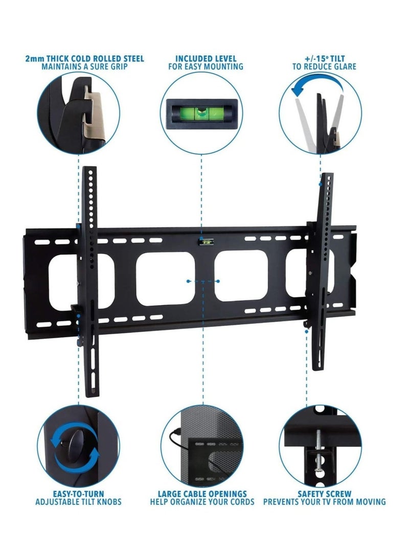 TV Wall Mount Bracket | 42 43 50 55 58 65 70 75 80 Inch | 220 Pound Capacity | VESA Compatible | Low Profile | Flat Screens - Image 2