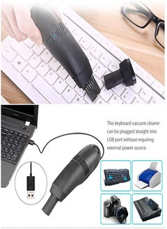 Mini Vacuum Cleaner USB Connection Keyboard Sweeper for PC Laptop Desktop Notebook Home Office (Black)