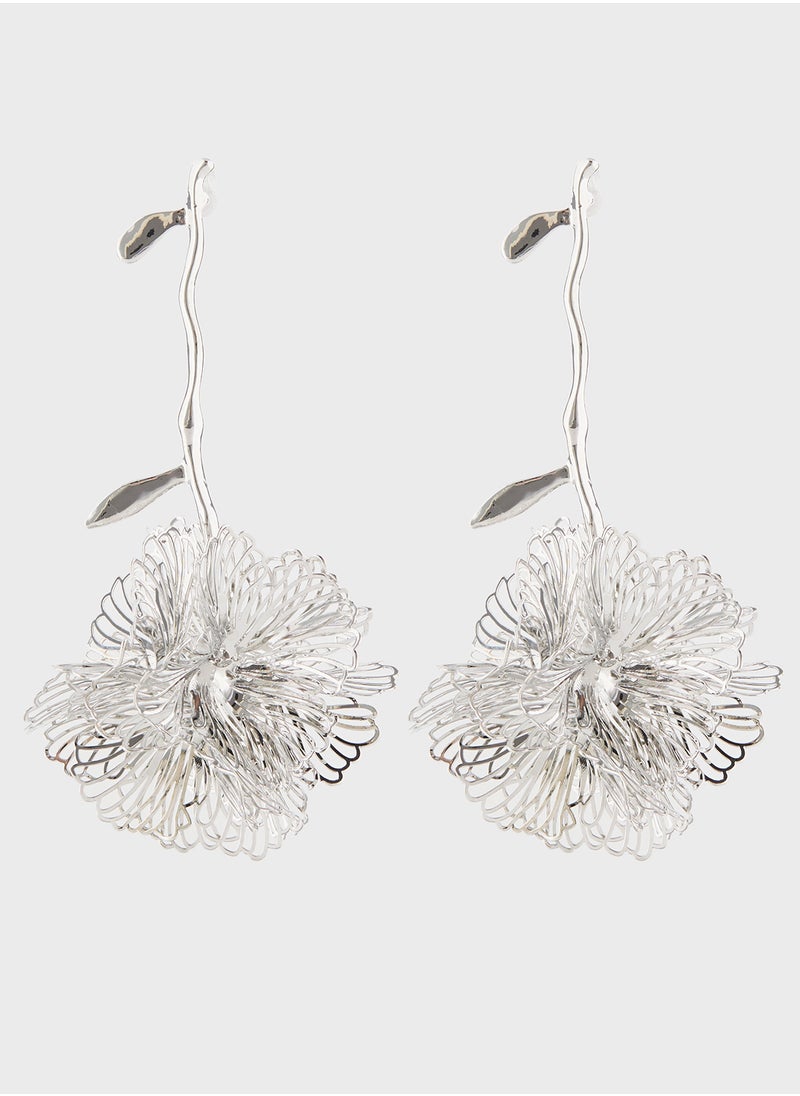 ELLA Oversized Floral Drop Earrings  - Image 1