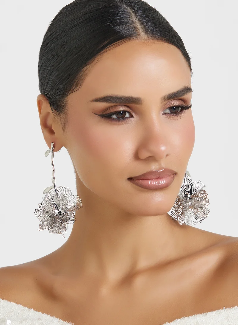 ELLA Oversized Floral Drop Earrings