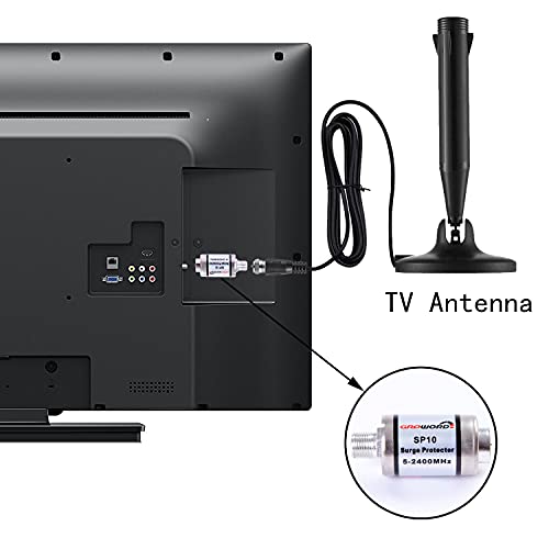groword Coaxial Surge Lightning Protector for Coaxial TV Antenna and Satellite in-Line 75 Ohm 5-2500MHz, 2 Pack Hum/Buzz/Noise Eliminator,Low Loss (5-2400MHz) - Image 4
