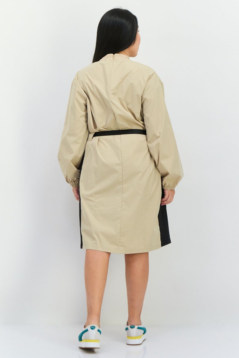adidas Originals Women Sportswear Fit Long Sleeves Outdoor Belted Dress, Black  - Image 2
