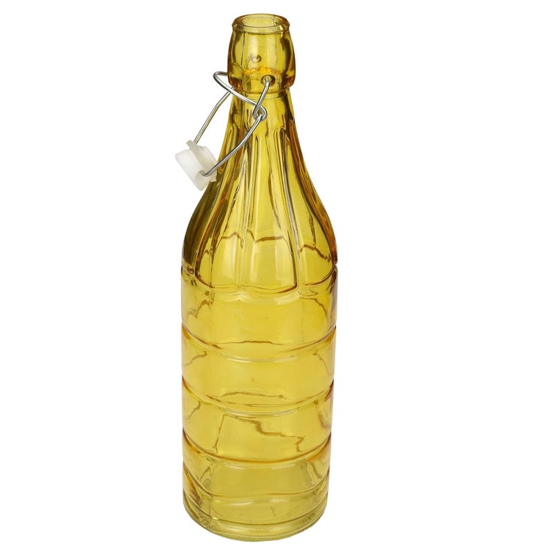 Somil Glass and Bottle Water Other Hot Cold Beverage Serving Set for Home Bar Restaurant 6 Glasses 1 Lt Bottle Yellow Transparent - Image 4