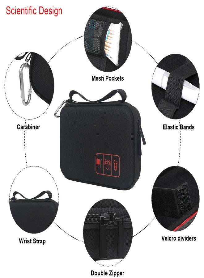 Elonbo Diabetic Supplies Travel Case, Glucose Meter Portable Storage Bag, Diabetic Care Kits Organizer Holder, Diabetic Supply Carrying Case for Glucose Meter Insulin Pen Blood Sugar Test Strips,Black - Image 4