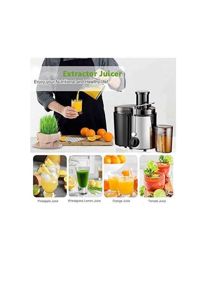 WENTCCION - Juicer 800W Juicer Machine - 3 Speed Settings, Anti-drip Function, Stainless Steel, BPA Free, Easy Clean for Home, Restaurant & Cafeteria - Image 1