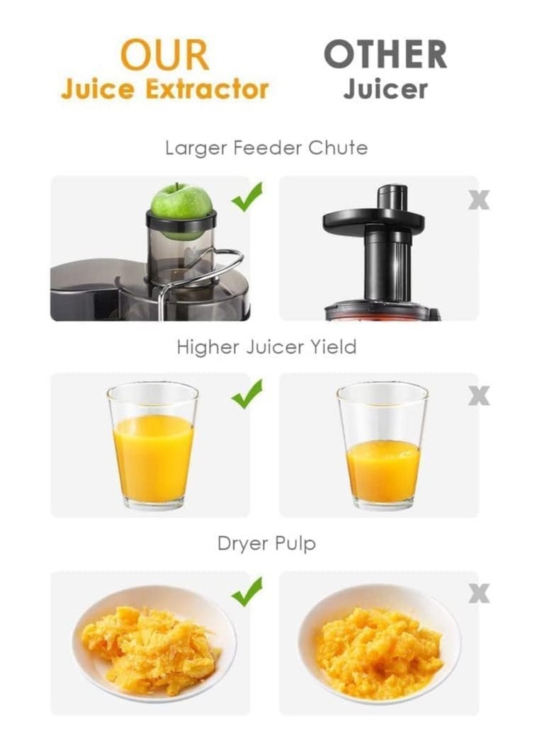 WENTCCION - Juicer 800W Juicer Machine - 3 Speed Settings, Anti-drip Function, Stainless Steel, BPA Free, Easy Clean for Home, Restaurant & Cafeteria - Image 1