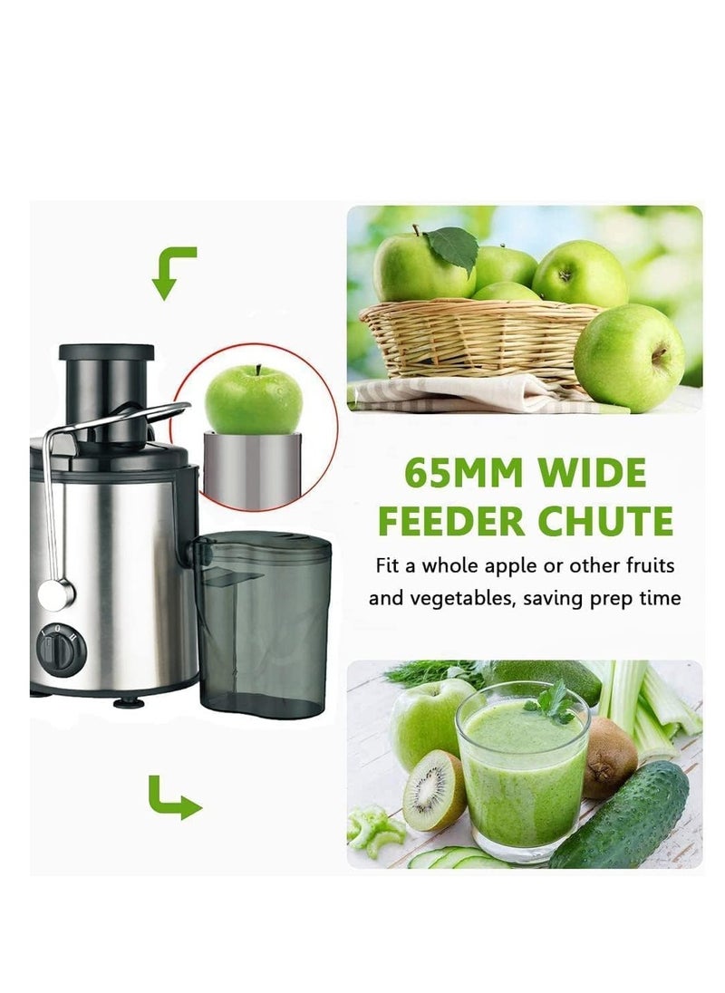 WENTCCION - Juicer 800W Juicer Machine - 3 Speed Settings, Anti-drip Function, Stainless Steel, BPA Free, Easy Clean for Home, Restaurant & Cafeteria - Image 1
