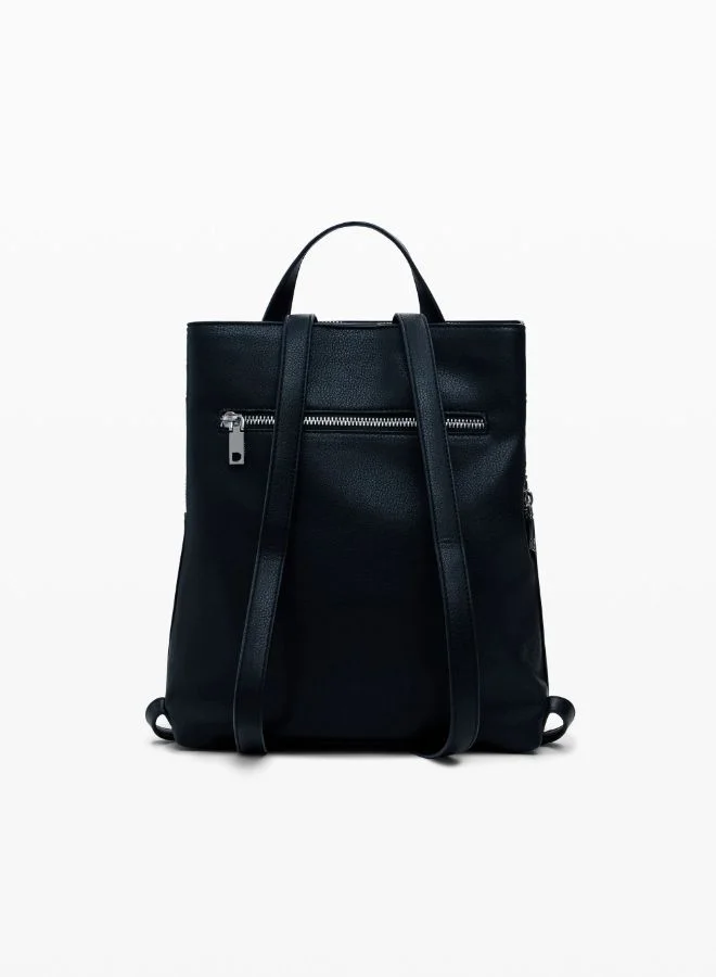 DESIGUAL Small perforated backpack with studs