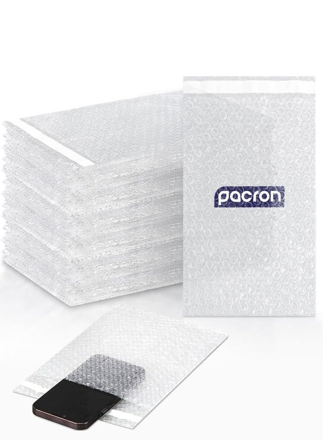 Pacron 125 Pcs Clear Bubble Pouches 10x15.5'' Self-Seal Bubble Out Bags, Double-Wall Polyethylene Cushioning for Shipping, Packing, Moving & Storage Bubble Wrap Bags for Fragile Items, Glassware - Image 1