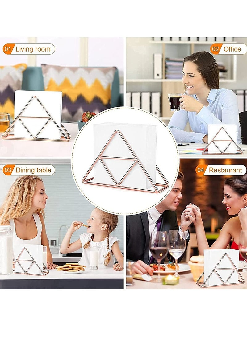 NIBEMINENT - Napkin Holder, Premium Holders for Tables, Stainless Steel Napkins Holders, Tissue Dispenser Organizer Dinner Kitchen, Bathroom(Rose Gold) - Image 1