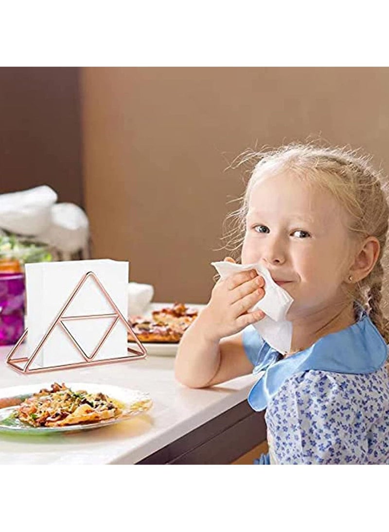 NIBEMINENT - Napkin Holder, Premium Holders for Tables, Stainless Steel Napkins Holders, Tissue Dispenser Organizer Dinner Kitchen, Bathroom(Rose Gold) - Image 1