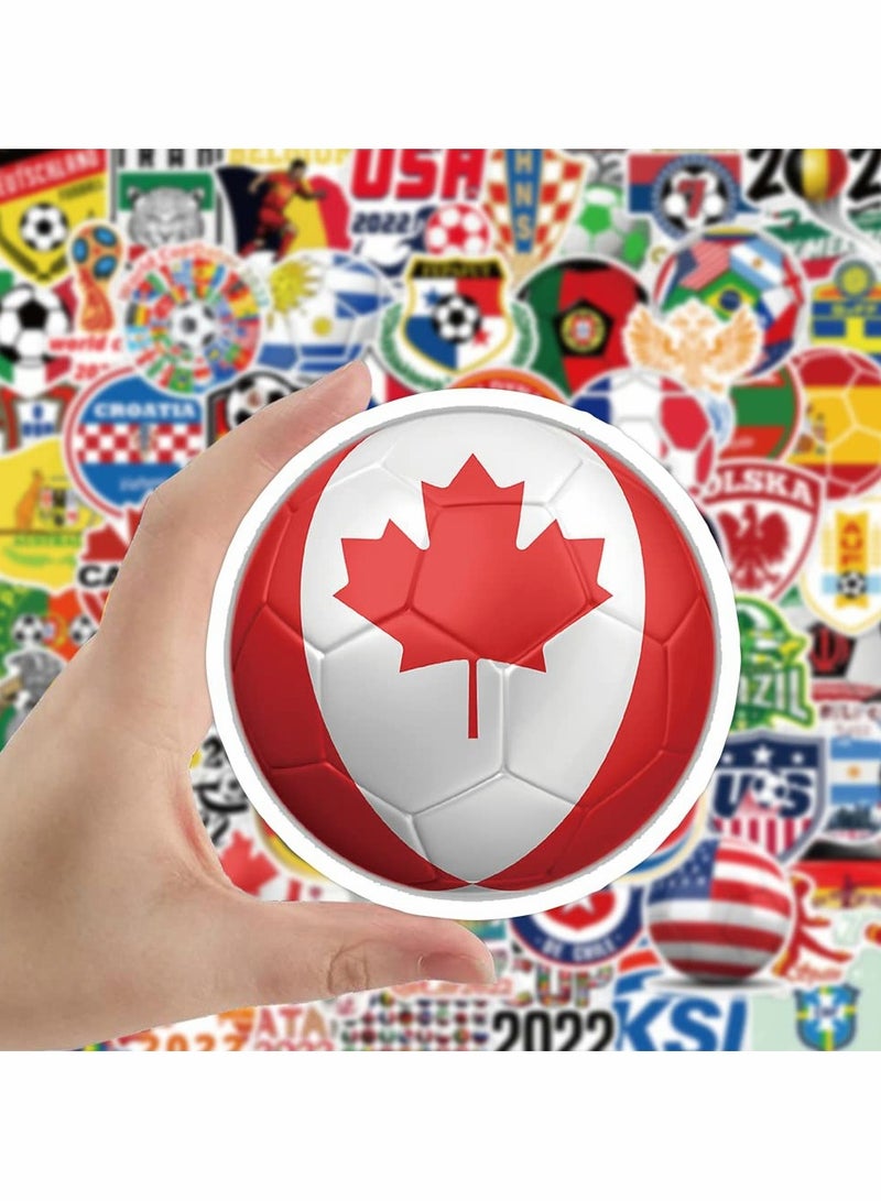 KASTWAVE World Cup Football Stickers 2022 (100pcs) Soccer Stickers for Scrapbooking, Motivational Vinyl Waterproof Stickers for Water Bottles, Luggage, Teaching Incentives - Image 4
