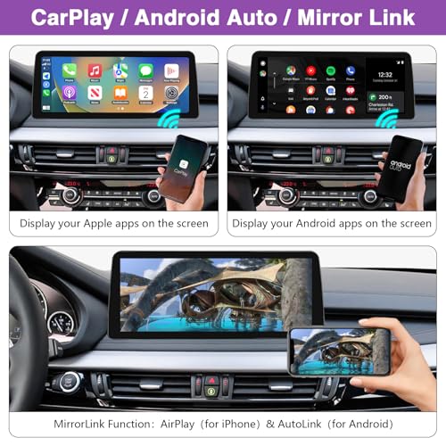 NINETOM 12.3 inch Touchscreen Wireless CarPlay Android Auto Multimedia Car Radio Receiver Compatible with BMW X5 X6 Series with NBT System, F15/F16/F85/F86 (2014-2016) - Image 4