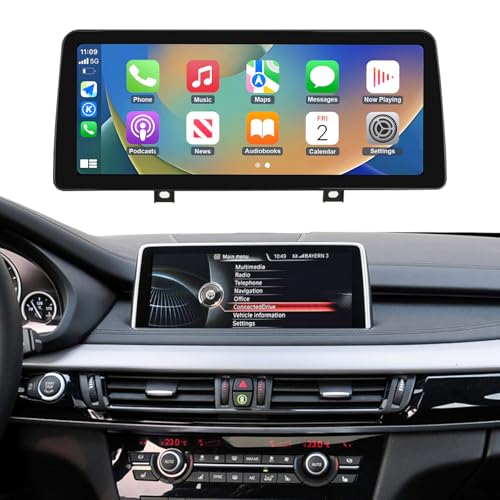 NINETOM 12.3 inch Touchscreen Wireless CarPlay Android Auto Multimedia Car Radio Receiver Compatible with BMW X5 X6 Series with NBT System, F15/F16/F85/F86 (2014-2016) - Image 1