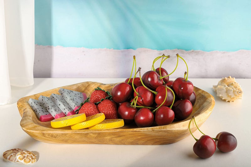 Jovivi Natural Fir Root Wood Dish Bowl, Handmade Wood Serving Platter Tray Plate,Wooden Plates for Sandwich Bread Fruit Salad Snack Dough Candy Serving Appetizer Display (11.4"x7.5") - Image 2