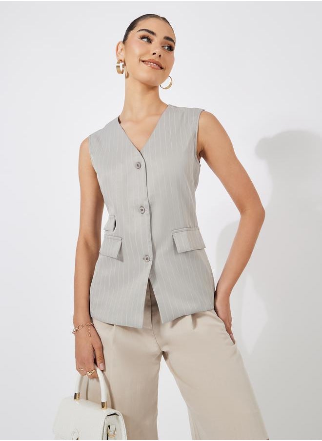 Pinstriped Waistcoat with Flap Detail - pzsku/Z92C16B1891852F94572FZ/45/_/1720784586/d5ba683e-0da2-4578-9baa-7a4fb45cb789