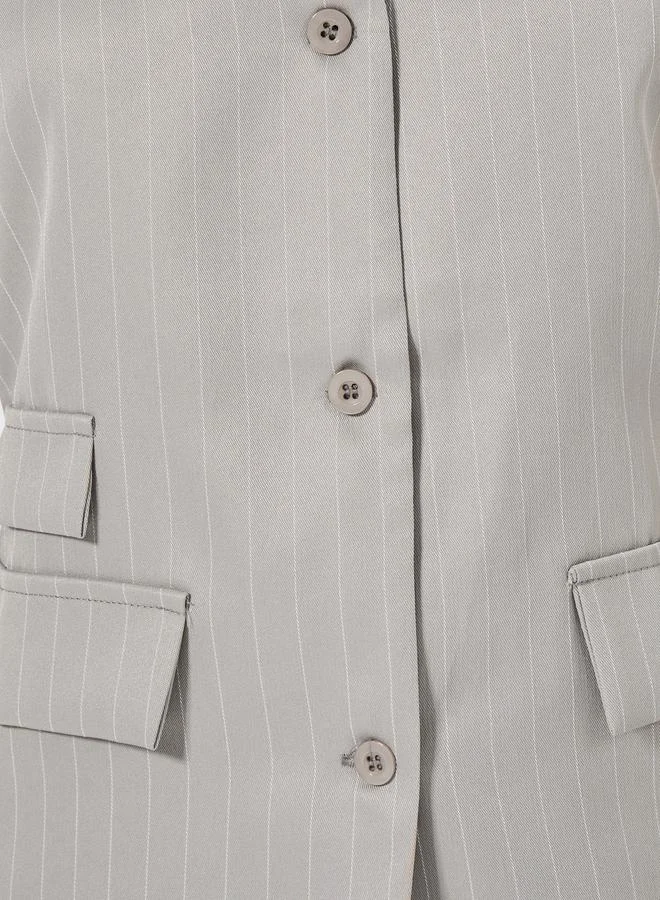 Styli Pinstriped Waistcoat with Flap Detail