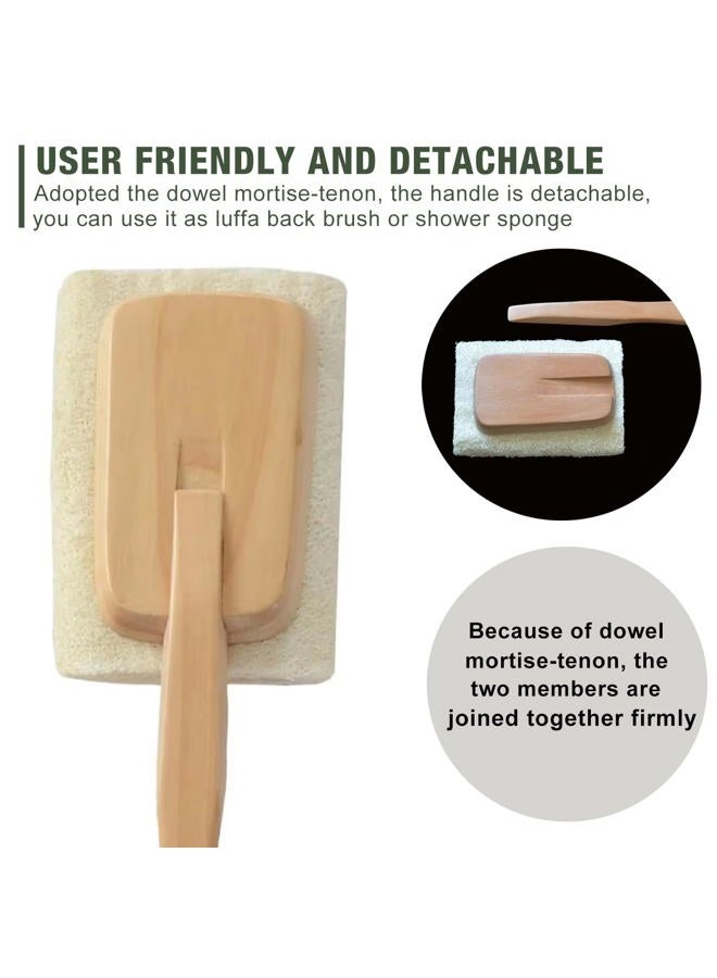 METLUCK 2 Pack Natural Exfoliating Loofah Luffa Loofa Bath Brush On a Stick, Shower Sponge Back Scrubber with Long Wooden Handle for Men & Women, Deep Clean and Invigorate Your Skin Back Brush - Image 4