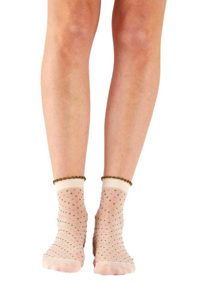 Pretty Polly Women's Multi Spot Anklet- sheer anklet sock with delicate dots, One Size, White (White Mix), White (White Mix), One size - Image 3