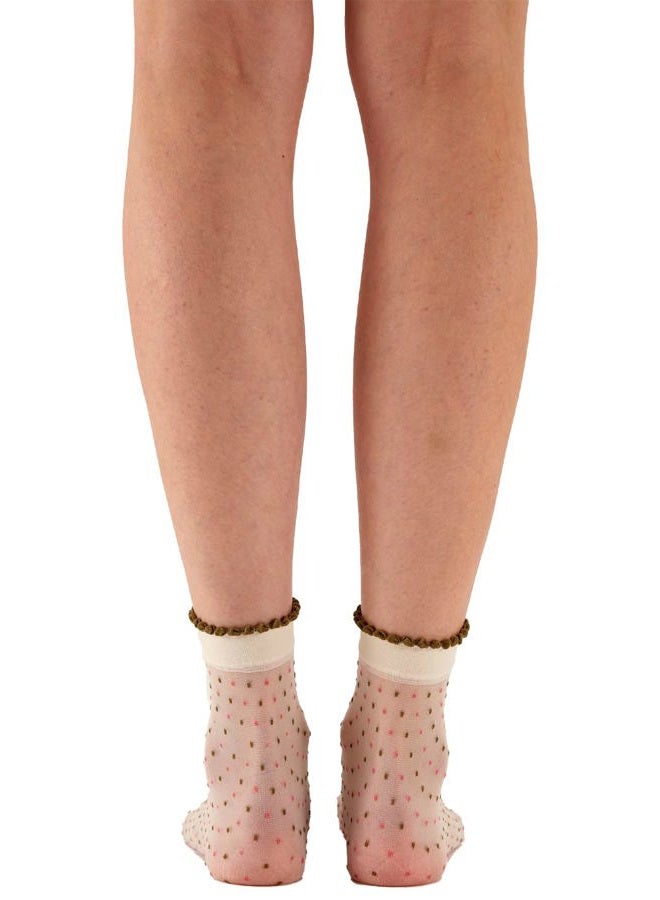 Pretty Polly Women's Multi Spot Anklet- sheer anklet sock with delicate dots, One Size, White (White Mix), White (White Mix), One size - Image 4