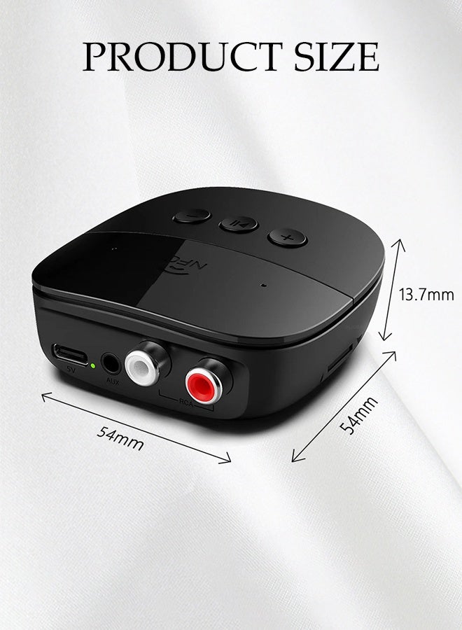 DUNISO Bluetooth 5.2 Audio Receiver Adapter,NFC Wireless Bluetooth Extender,3.5mm RCA Input Speaker Bluetooth Audio Adapter,for Music Streaming Audio Systems Car and Home Stereo Theater Systems ﻿ - Image 2