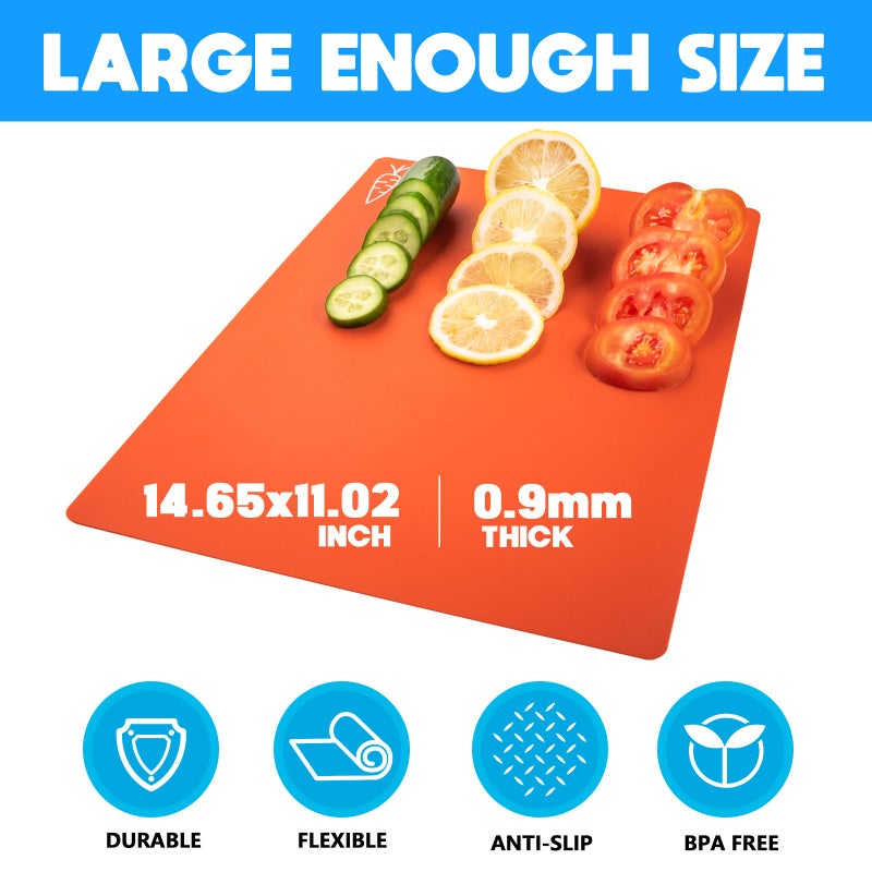Goodluck 5 Pieces Flexible Cutting Boards, BPA Free Plastic Cutting Boards for Kitchen, Non Slip Cutting Mat for Meat and Vegetables, Thanksgiving - Image 2