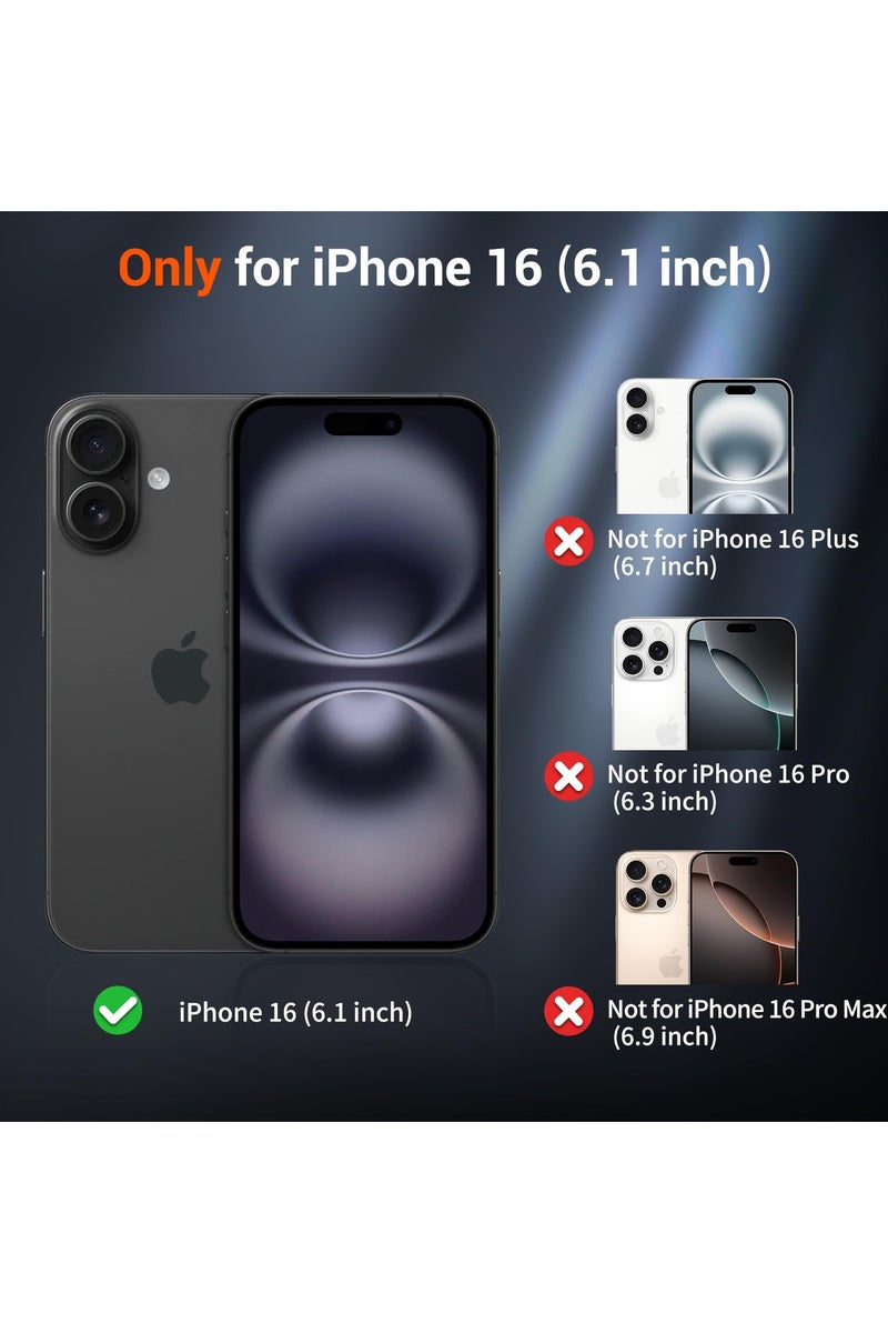 Flushrenic iPhone 16 phone case, SUPFINE magnetic protective case for iPhone 16, compatible with MagSafe (military-grade drop protection), semi-transparent matte shockproof, with anti-fingerprint phone case (black) - Image 2